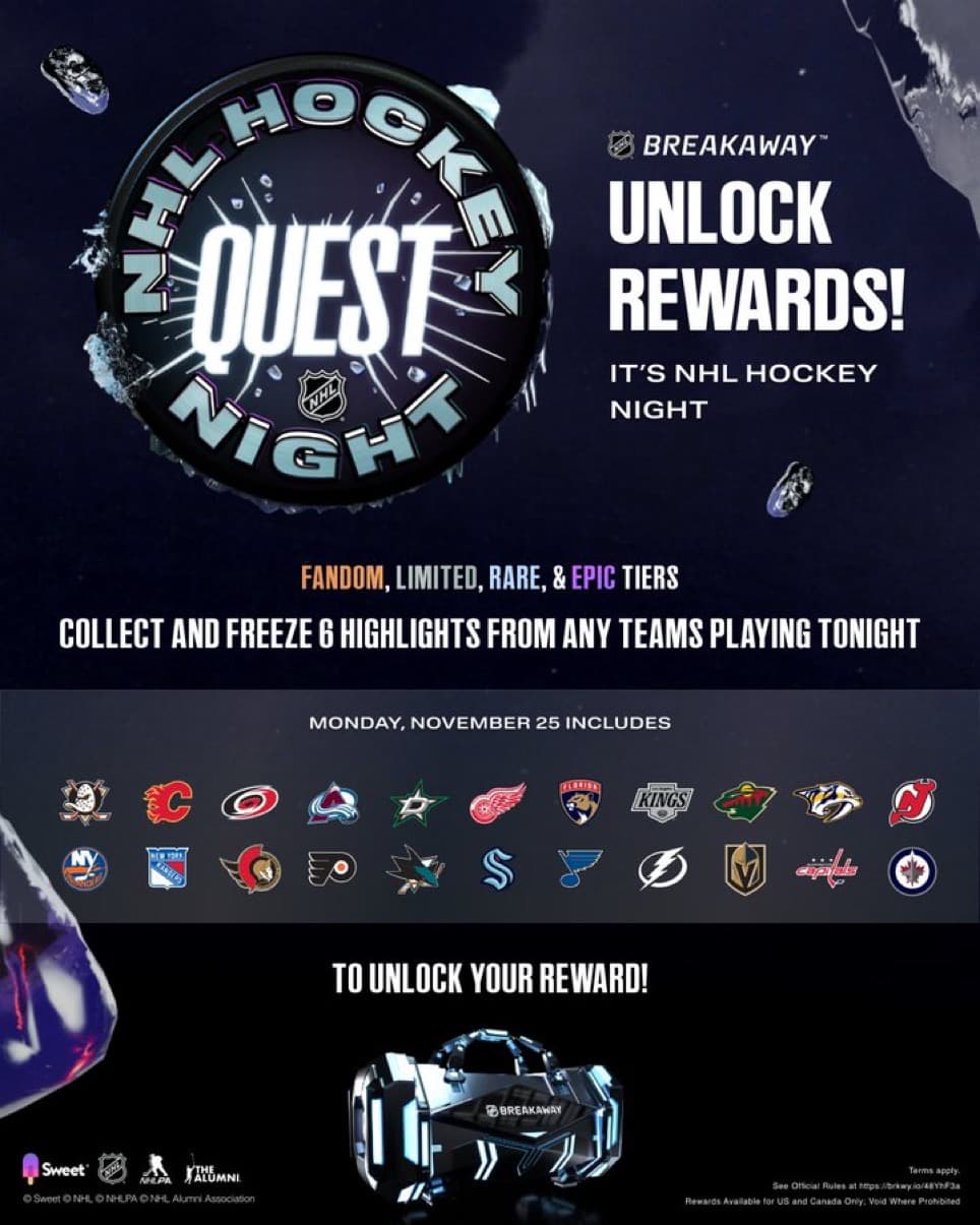 NHL Breakaway NHL Hockey Night Quest Promo.